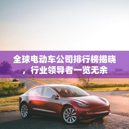 全球电动车公司排行榜揭晓，行业领导者一览无余